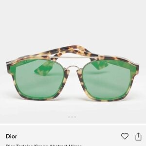 Dior Abstract Tortoise Sunglasses with Green Mirror Lenses
